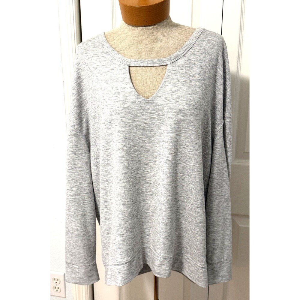 Juicy Couture XL Gray Peephole Neck Pullover Sweatshirt Relaxed Fit Lightweight